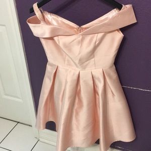 Adorable blush pink pleated satin dress